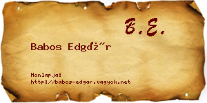 Babos Edgár névjegykártya